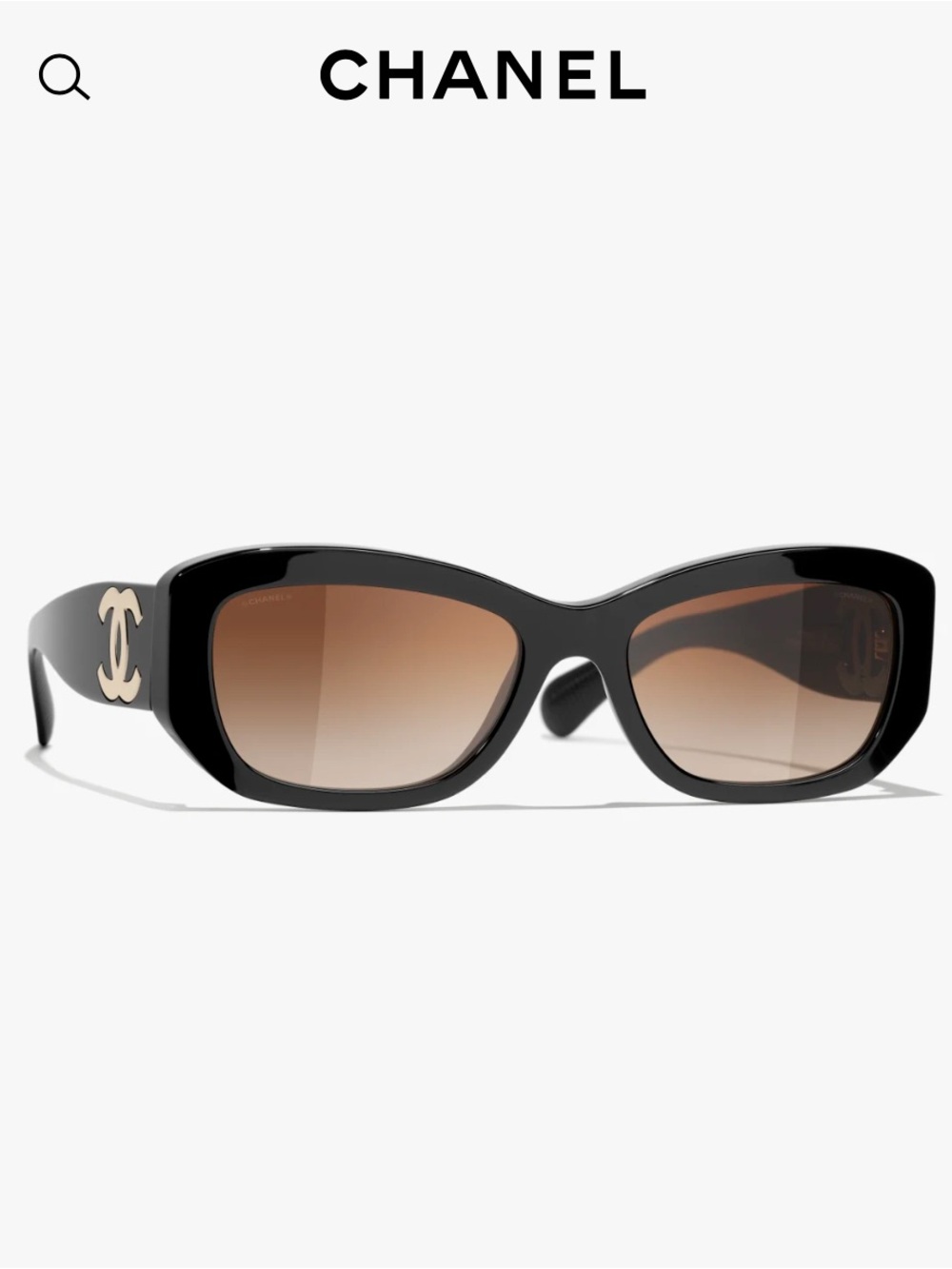 CHANEL Black Sunglasses with Brown Gradient Lenses